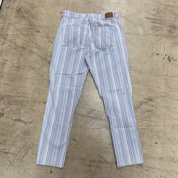 American Eagle Womens Jeans Size 6 28x27 Mom Jeans Stripe Blue White - Picture 10 of 13